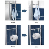 Metal Over-Toilet Storage Rack with Removable Towel Hooks & Paper Holder – Bathroom Organizer