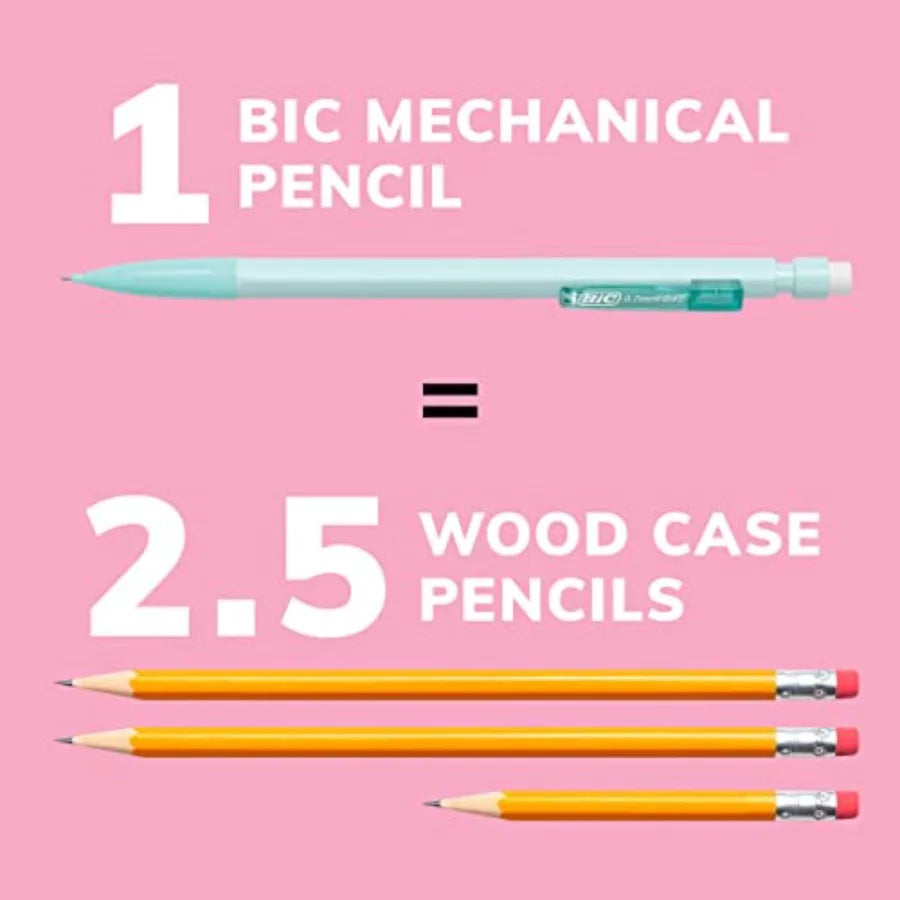 XtraSmooth Pastel Mechanical Pencils – 0.7 mm Medium Point, 24-Pack with Erasers for School & Office