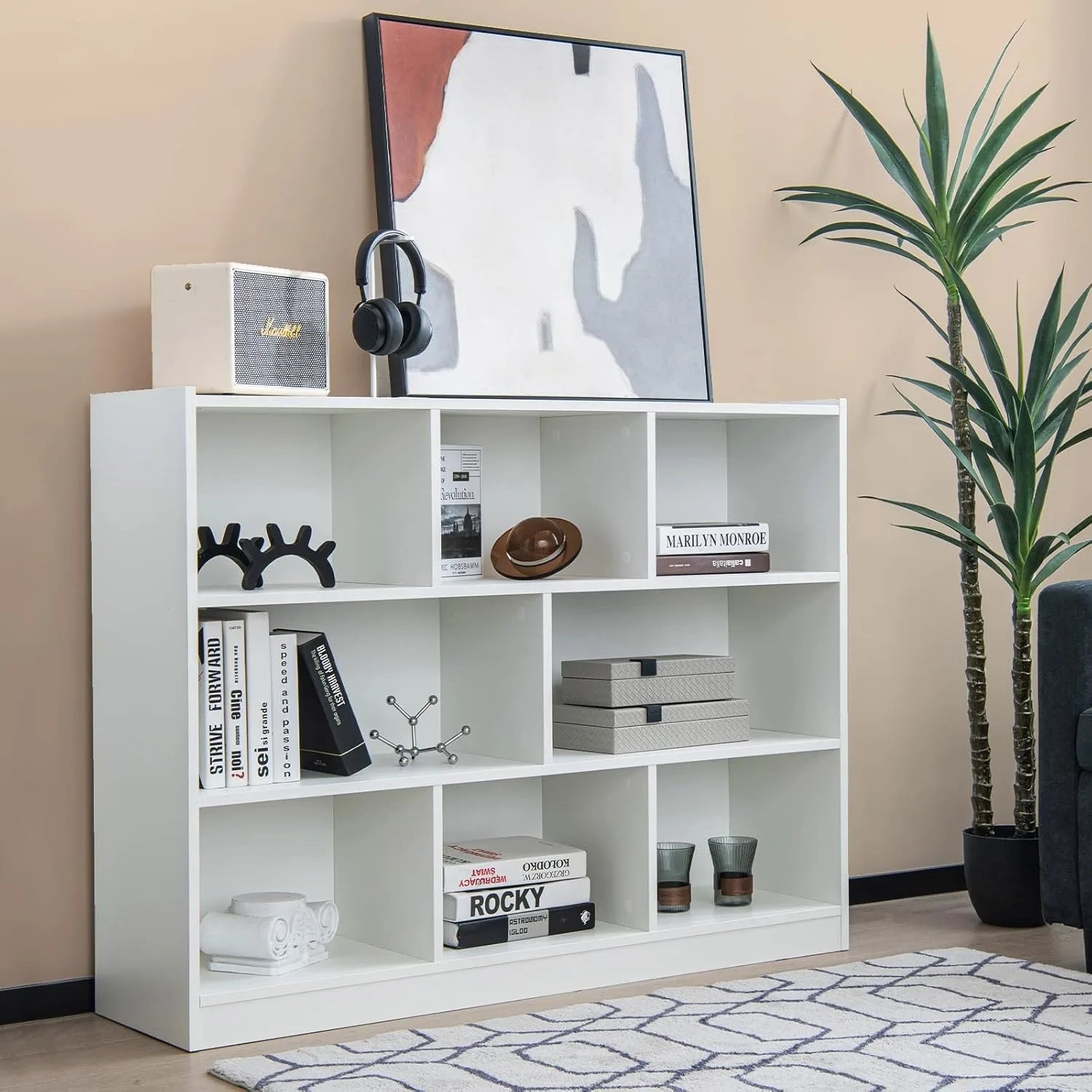 📚 8-Cube Freestanding Bookcase – 3-Tier Open Bookshelf & Modern Storage Display Cabinet for Living Room & Bedroom