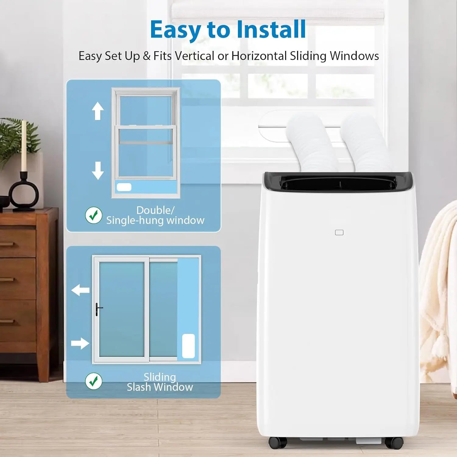 14 000 BTU Smart Inverter Portable Air Conditioner & Heater – Year-Round Comfort for Rooms up to ~750 sq ft