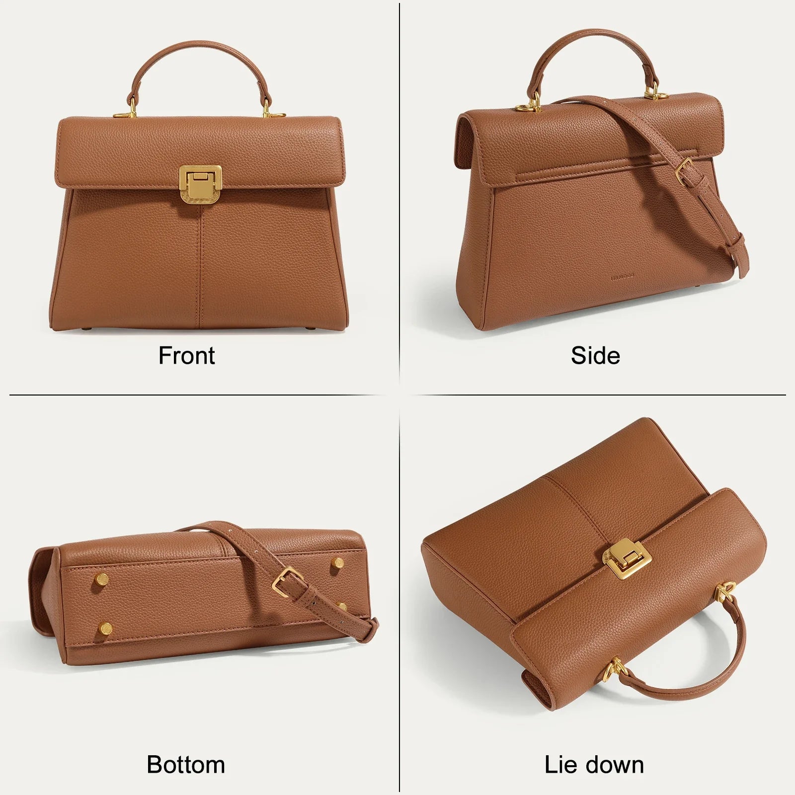 Women’s Cowhide Leather Tote & Crossbody Bag – Large Capacity Adjustable Strap Satchel (ITAMOOD)