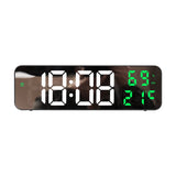 LED Digital Wall Clock – Large Screen Electronic Wall-Mounted Clock with Time, Temperature & Humidity Display