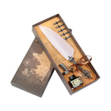 Retro Calligraphy Dip Pen Aulic Quill Oblique – Vintage Fountain Writing Set with 5 Nibs