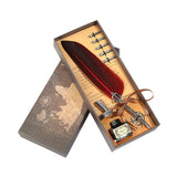 ✒️ Retro Vintage Calligraphy Feather Dip Pen Set – Quill Fountain Pen with Ink for Writing, Crafts & Gifts
