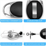 🎟️ 5-Pack Retractable Badge Reel Holders – Carabiner Clip & Key Ring ID Card Holder for Work, School & Events