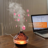 Glacier Lava Humidifier with Color LED & Realistic Flame Effect – Aroma Diffuser with 3-Speed Timer