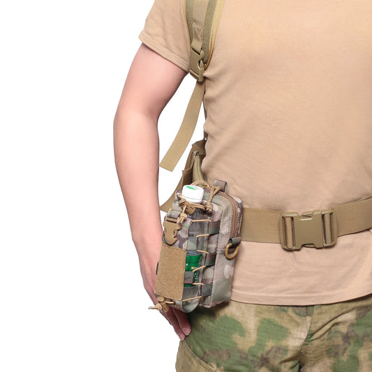 Tactical MOLLE EDC Belt Pouch – Outdoor Waist Organizer Bag | Phone & Water Bottle Carrier with Shoulder Strap