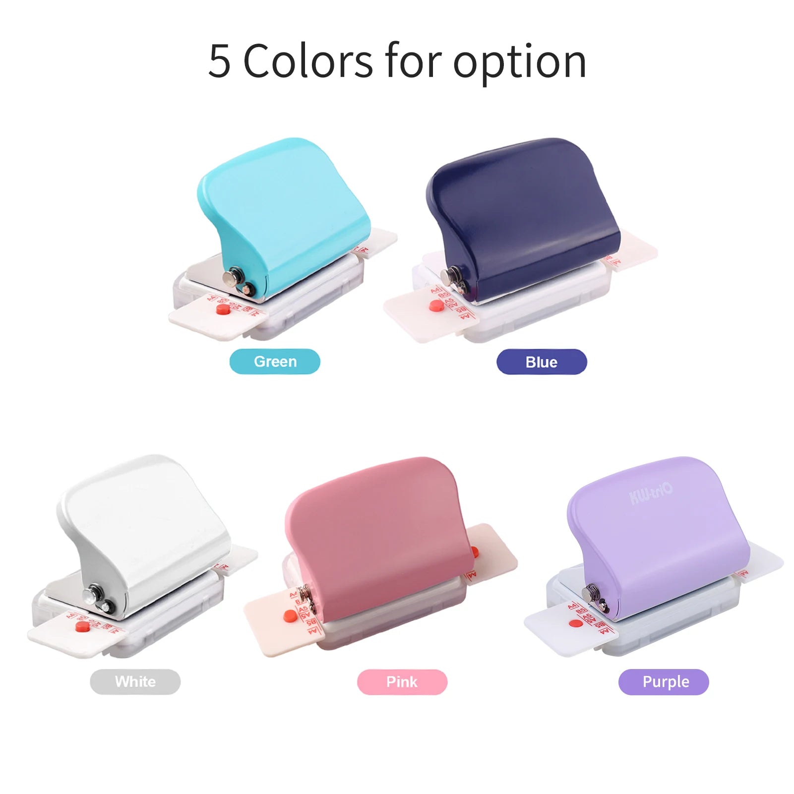 6-Hole Handheld Paper Punch – Metal Hole Puncher for A4, A5 & B5 Notebooks (5-Sheet Capacity)