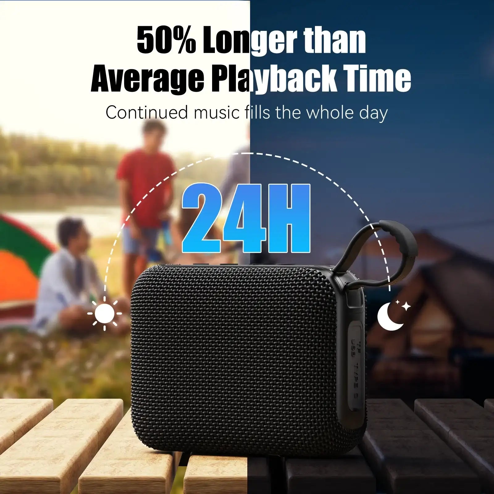 10 W TWS Bluetooth Speaker – Enhanced Bass, IP7 Waterproof, Up to 30 H Playtime, Outdoor Portable Speaker