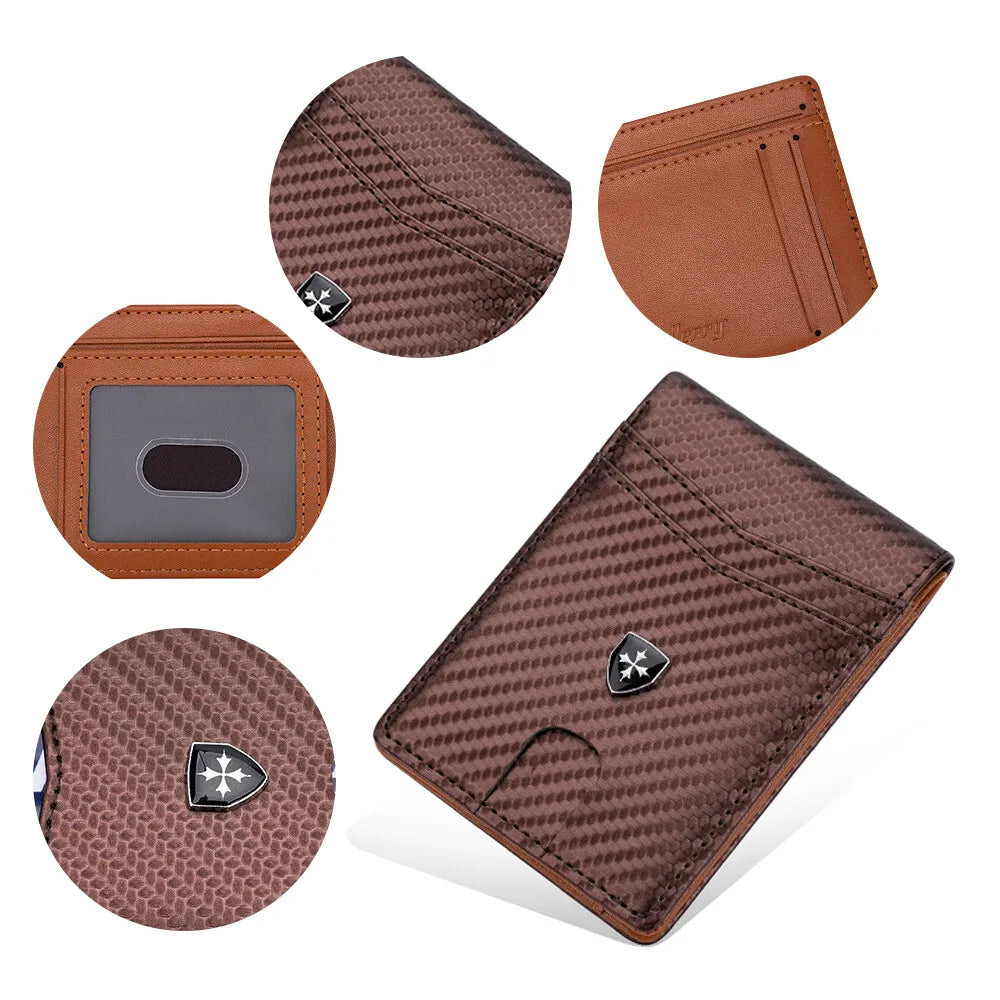 Slim RFID Leather Wallet for Men – Minimalist Bifold with Money Clip & Front Pocket Card Holder for Urban Professionals