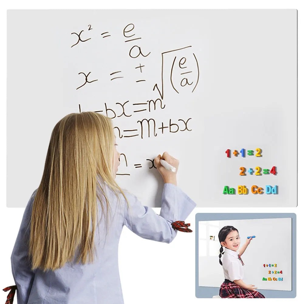 Magnetic Whiteboard Sticker Set – Includes Marker, Eraser & Magnet; Removable Dry-Erase Surface for Wall, Kids & Office