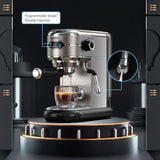 HiBREW 20 Bar Semi-Automatic Espresso Machine – Slim Stainless Steel Cafetera ESE Pod & Ground Coffee, Hot Water Tap (H11)