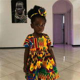African-Style Dashiki Print Short-Sleeve Princess Dress for Toddler Girls (Ages 1-5Y)