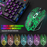Mambasnake T87 Wireless Gaming Keyboard & Mouse Combo with 87-Key Rainbow LED Backlight and Rechargeable Battery (118 characters)