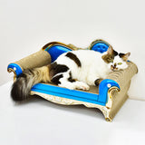 Cardboard Cat Scratcher Couch Bed – Vintage-Style Cat Sofa Scratch Lounge
