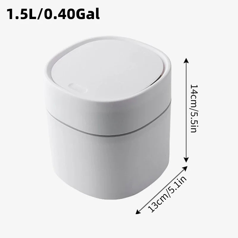Mini Trash Can with Lid – Small Countertop Dustbin for Bathroom, Office & Bedroom