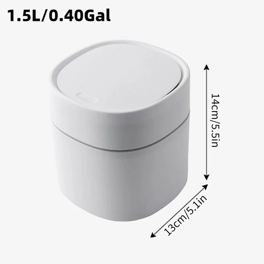 Mini Trash Can with Lid – Small Countertop Dustbin for Bathroom, Office & Bedroom