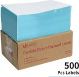 4 × 6″ Fanfold Direct Thermal Shipping Labels – 500-Pack with Perforation, Compatible with Zebra, Rollo & More