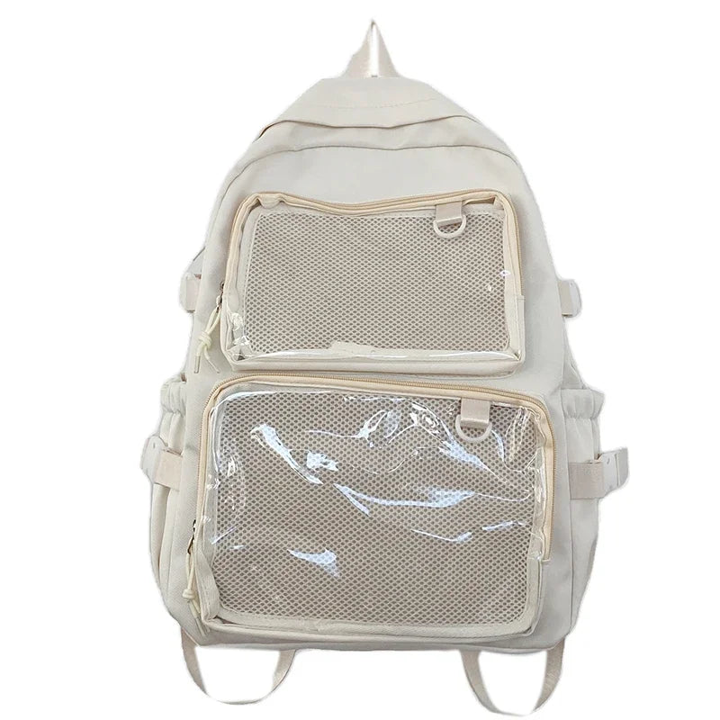 Japanese Style Transparent Ita Backpack for Girls – Large Capacity Display School Bag for College Students