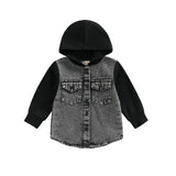 Patch-Detail Hooded Spring/Autumn Coat for Toddler Boys (Ages 1-4)