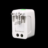 Universal Worldwide Travel Adapter – AU/UK/US/EU Plug Converter with AC Power Socket & Dual USB Charging Ports