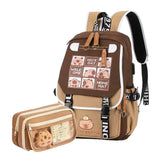 Capybara Flap Backpack with Pencil Case – Cute Nylon Animal Daypack for Teens