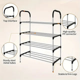 5-Tier Stainless Steel Stackable Shoe Rack – Adjustable Shoe Organizer for Closet & Entryway