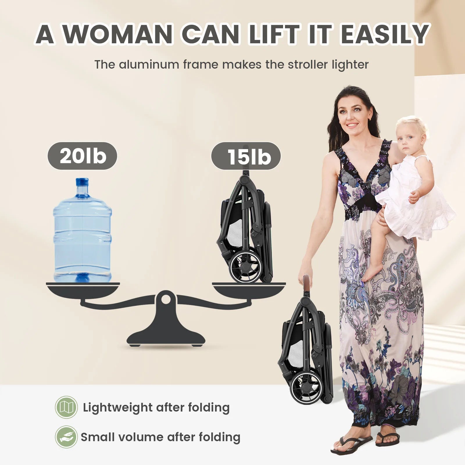 Standard Stroller Seat – Foldable & Portable Luxury Baby Carriage with 360° Swivel for Newborns & Toddlers 👶✨