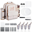 Picnic Backpack for Four — Insulated Cooler Compartment & Blanket Set for Beach and Outdoor Adventures
