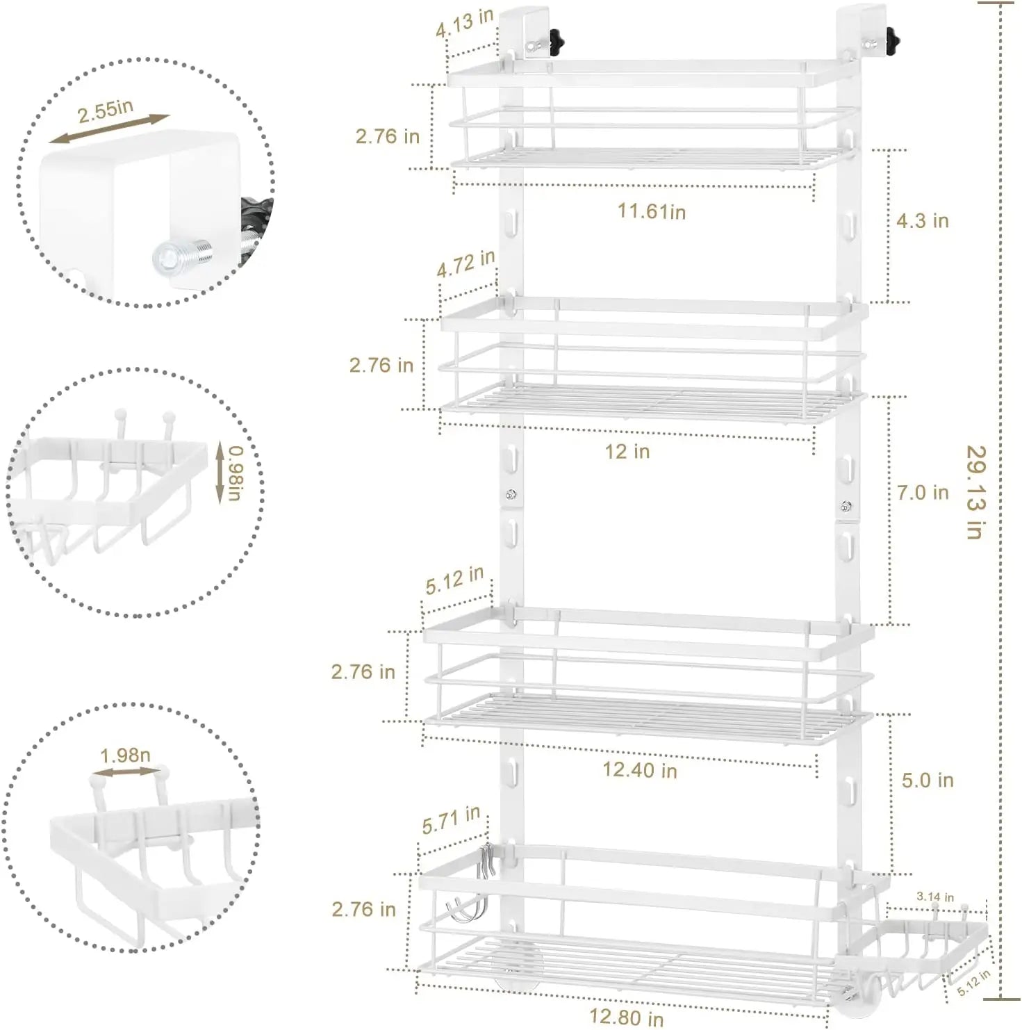 Behind-the-Door Waterproof & Rust-Proof Bathroom Basket – Over-Door Storage Organizer