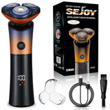 Sejoy FK379 Rotary Electric Shaver – 3D Floating Cutter, Washable & Rechargeable Beard Trimmer for Men