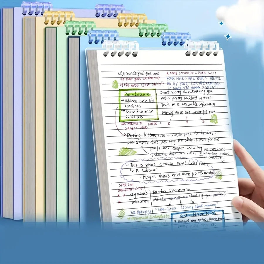 Minimalist Coil Notebook – Thick Lined & Grid Paper for College Students and Office Use (1 PC)