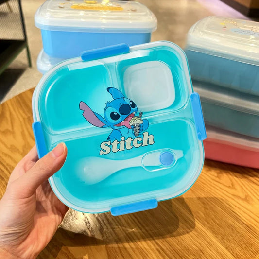 MINISO Disney Stitch Kids Lunch Box with Handles – Compartment Lunch Box for Boys