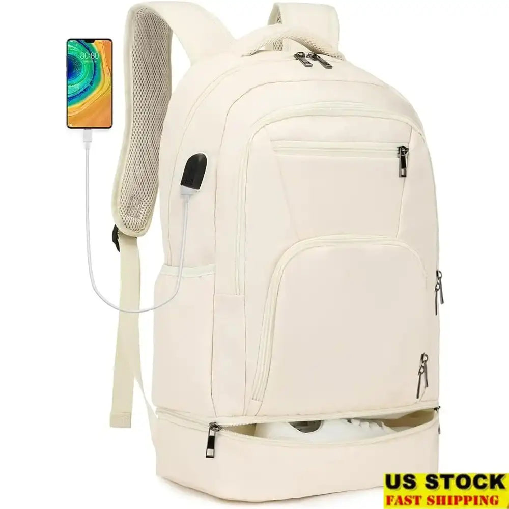 “Advanced Gym Backpack with Shoe Compartment & USB Charging – Waterproof Lightweight Daypack”