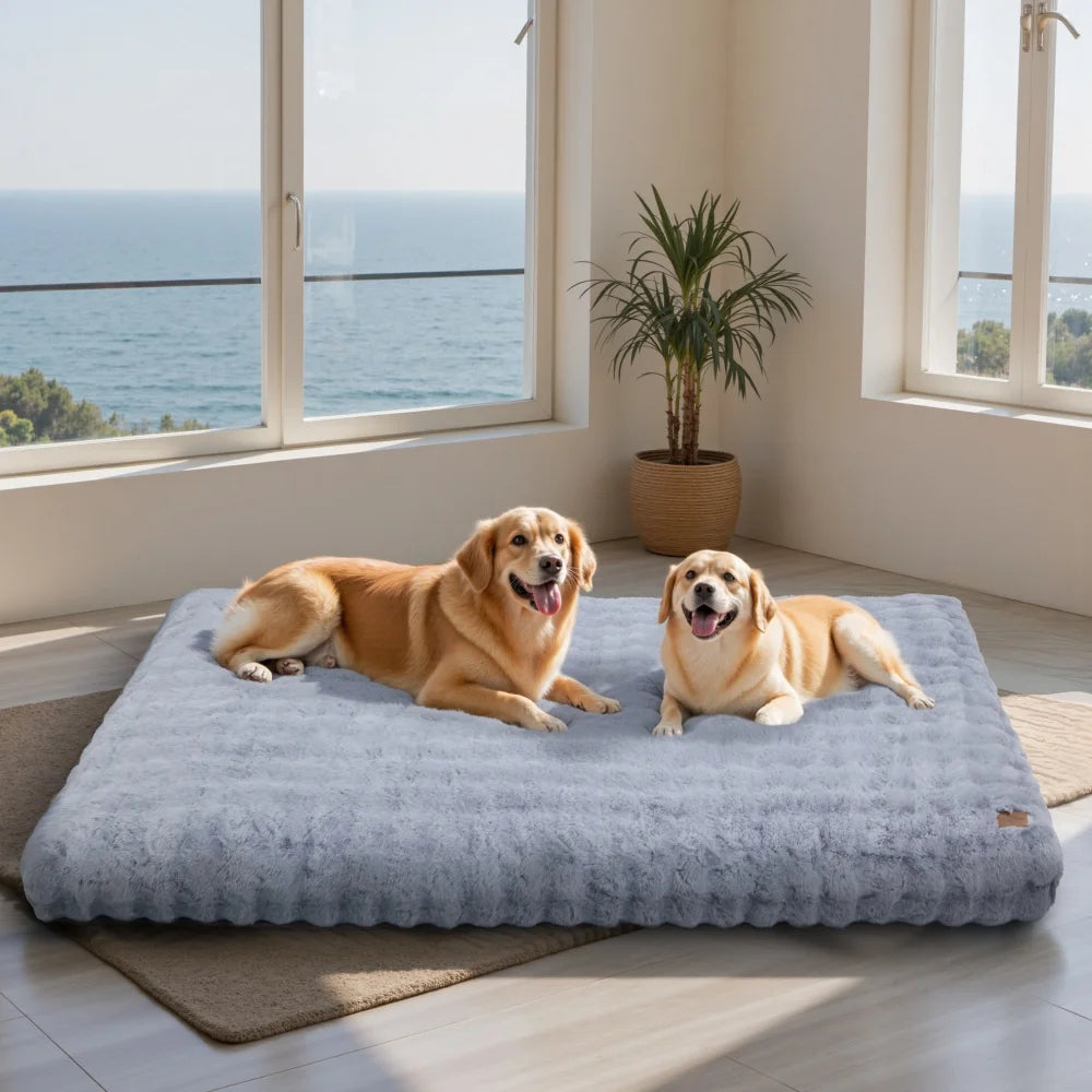 Ultra Plush Dog Bed Cushion – Soft Washable Mattress for Crates, Puppies & Large Dogs