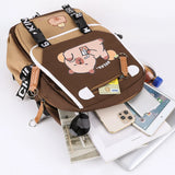 Kawaii Capybara Backpack — Large-Capacity Aesthetic College & School Bookbag for Women & Students
