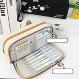 Cat Pattern Pencil Holder Case – Large Capacity Pen Pouch for School Stationery, Makeup & Cosmetic Organization