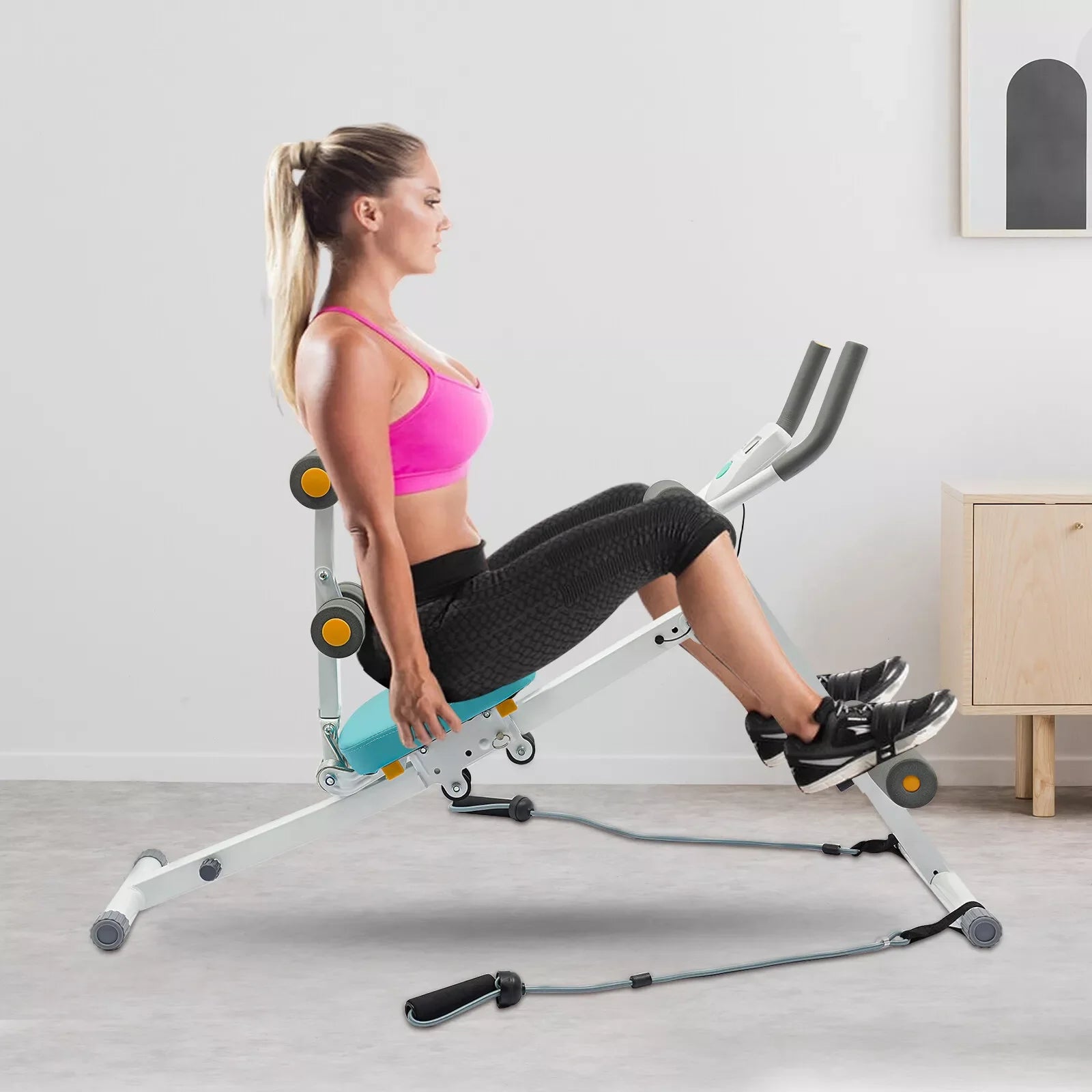 2-in-1 Supine Board & Body Shaper – Adjustable Ab Machine with 4 Strength Levels & Double Spring Assist (330 lbs Capacity)