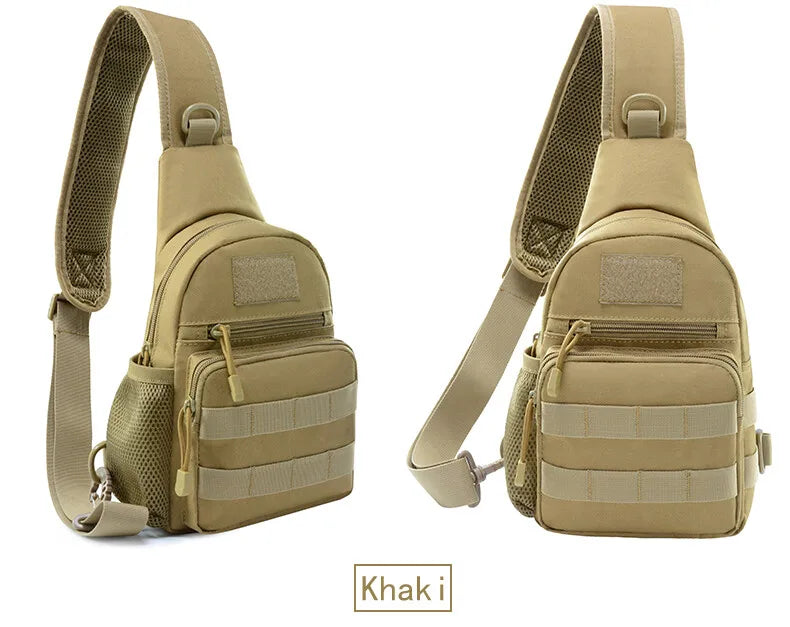 Tactical Sling Crossbody Backpack – MOLLE EDC Chest Bag with Water Bottle Holder | Outdoor Travel Shoulder Pack