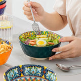 Bohemia Retro Ceramic Dinnerware Set – MALACASA, Vibrant Design (12 / 16 / 24-Piece)