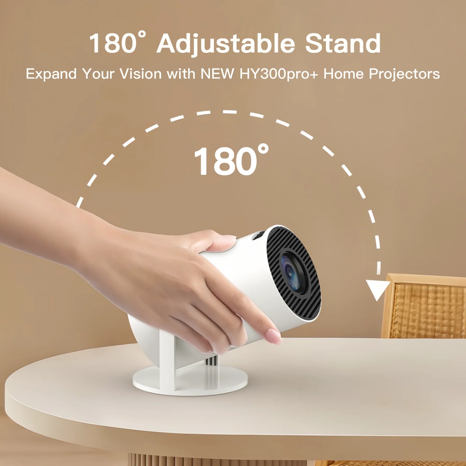 Smart Projector with WiFi & Bluetooth – 720P HD, 4K Support, Auto Keystone, 180° Rotation & Remote 🎥📡