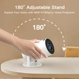 Smart Projector with WiFi & Bluetooth – 720P HD, 4K Support, Auto Keystone, 180° Rotation & Remote 🎥📡