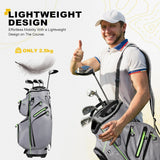 15-Way Organizer Divider Top Golf Cart Bag with Handles & Rain Cover – Large Capacity Club Storage Bag for Men & Women