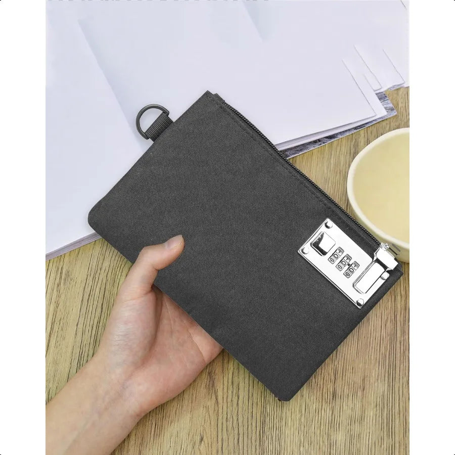 Lockable Nylon Money Bag – 5×8 inch Durable Security Bank Pouch for Cash, Coins, Jewelry, Passports & Cards