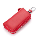 Genuine Leather Keychain Men Women Key Holder Organizer Pouch Cow Split Car Key Wallet Housekeeper Key Case Mini Card Bag