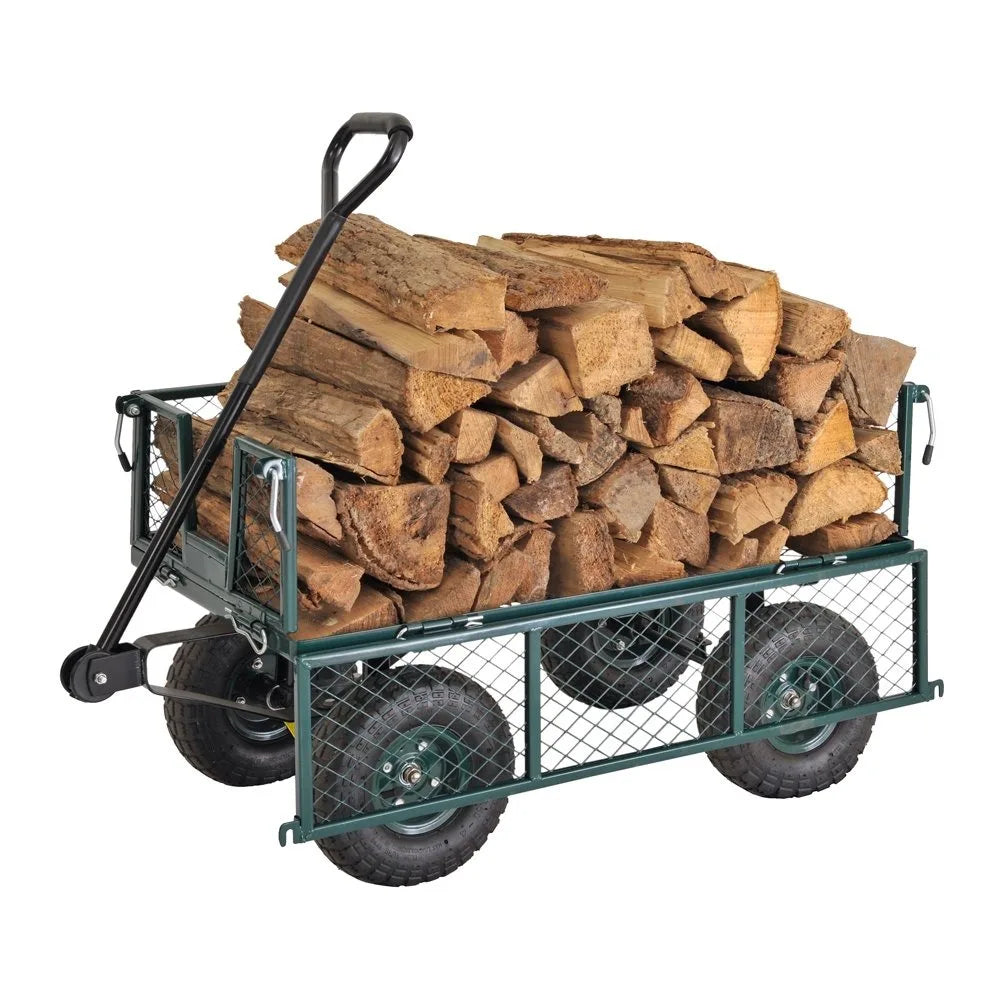 Muscle Carts Steel Utility Garden Wagon – 400-lb Load Capacity, 21-3/4″ Height × 34″ Length × 18″ Width