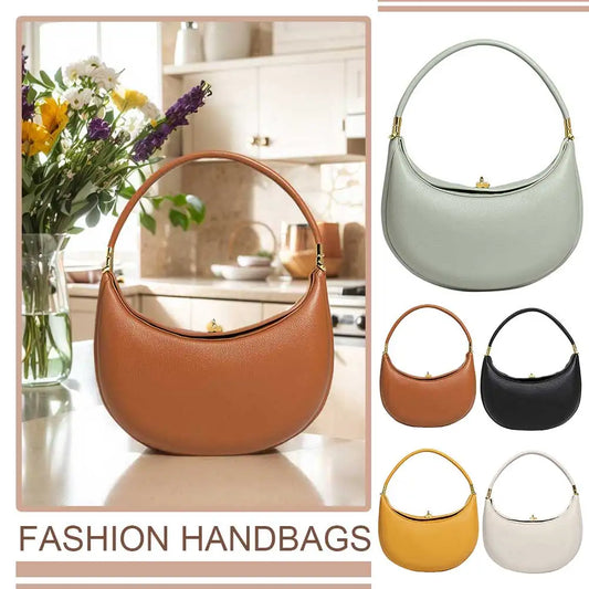 Trendy Half-Moon Shoulder Bag with Hasp Closure – Soft Designer Underarm & Casual Clutch Purse (113 chars)