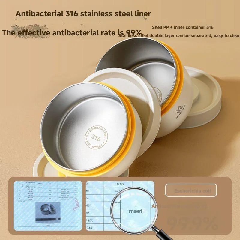Premium 316 Stainless Steel Insulated Lunch Box with Leak-Proof Compartments for Work, School & Travel
