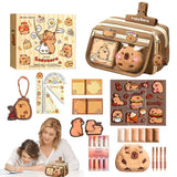 Large Capacity Pencil Case with Flip Cover – Capybara Stationery Storage Bag for School & Office Supplies 🐾