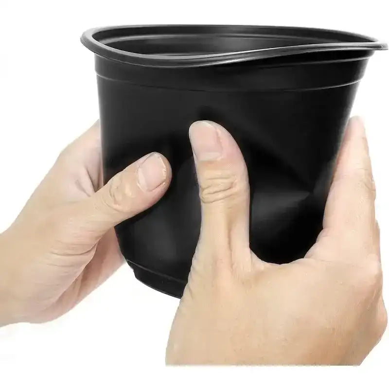 Reusable 100-Piece Plastic Nursery Pots Set with Drainage Holes – 4″/5″/6″ Square Seedling Cups